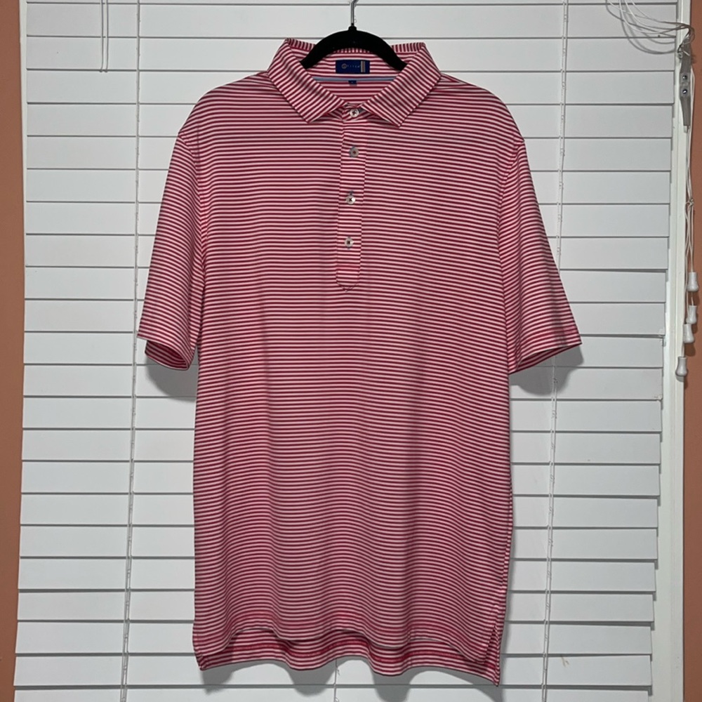 Stitch Golf Men’s Pink Stripes Collar Casual Shirt
